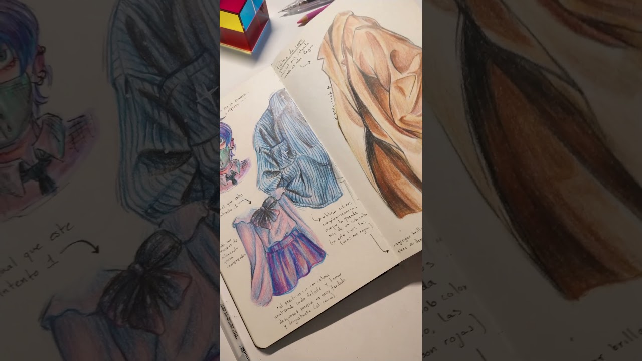 mini sketchbook tour(｡- .&bull;) full video on my YTchannel //sour.c.andy #sketchbooktour #coloredpencils