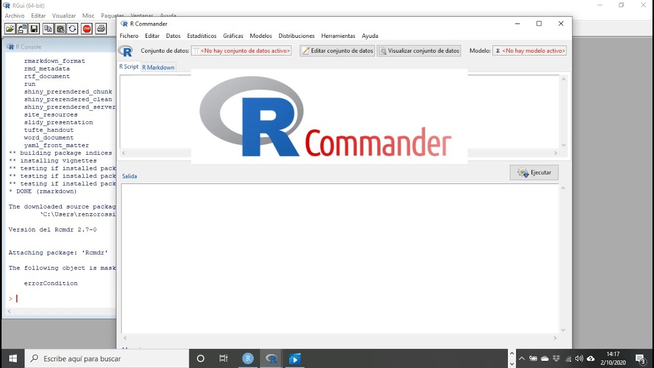 Instalar RCommander | Rcmdr | Interfaz gráfica para el lenguaje de programación R