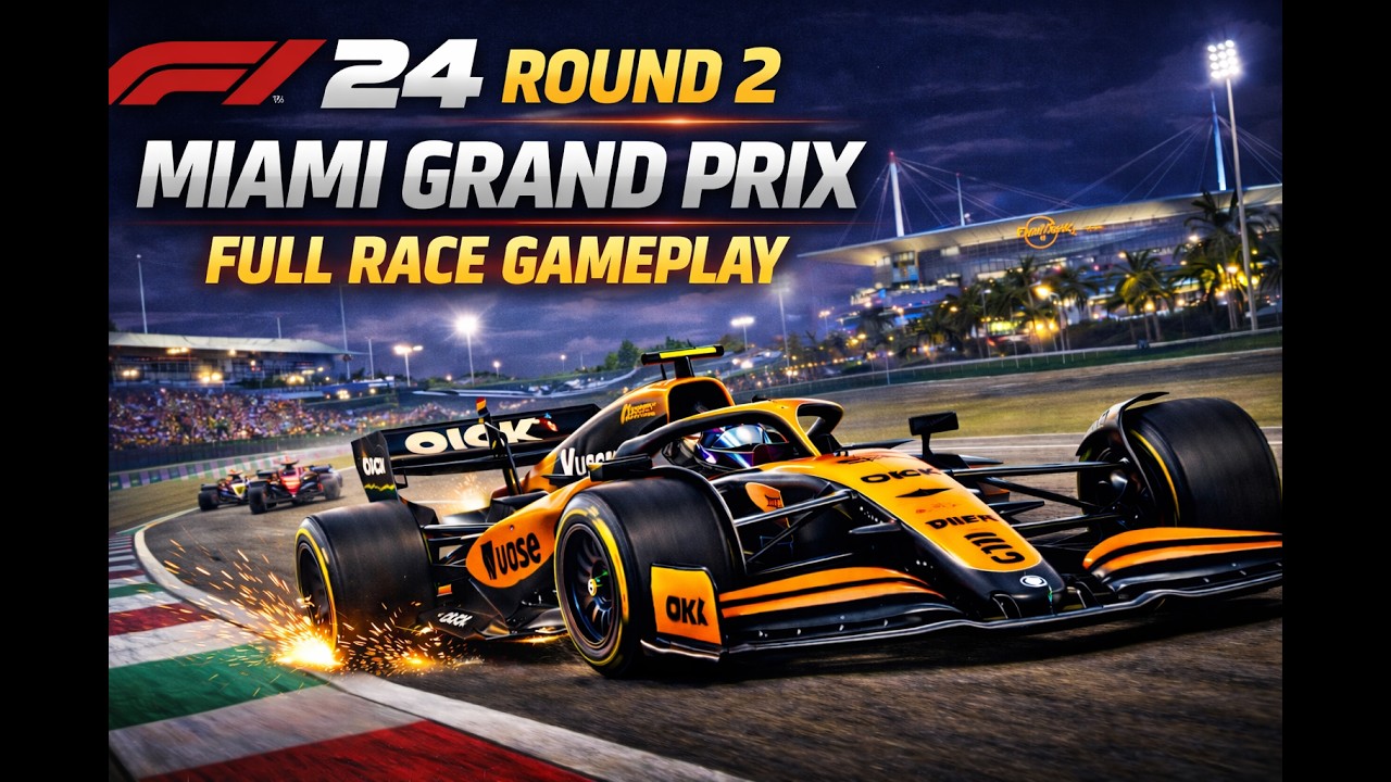Round 2 F1 24 Miami GP Full Races & Night Sessions  Formula 1 Gameplay Playlist