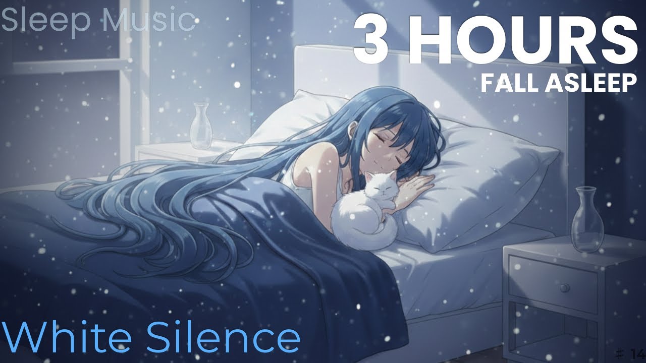 【3時間】White Silence｜子猫と眠る静かな夜｜深い眠りのホワイトノイズ