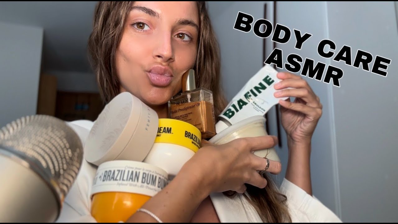BODY CARE ASMR 🫧🧴 (going through all of my body lotions, oils, & balms with you)