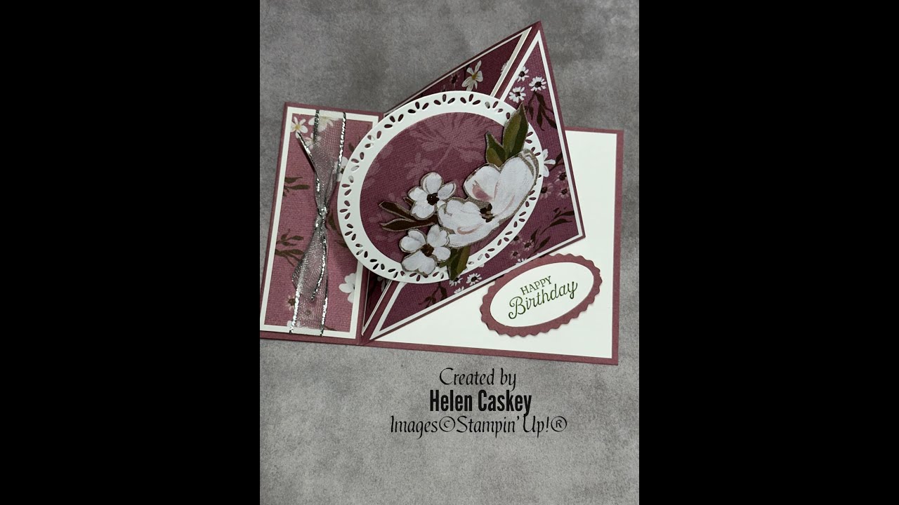 Corner Easel Card using Wildly Flowering DSP from Stampin' Up!