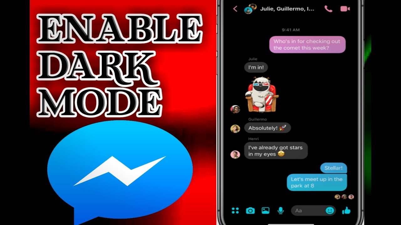 How to enable messenger dark mood