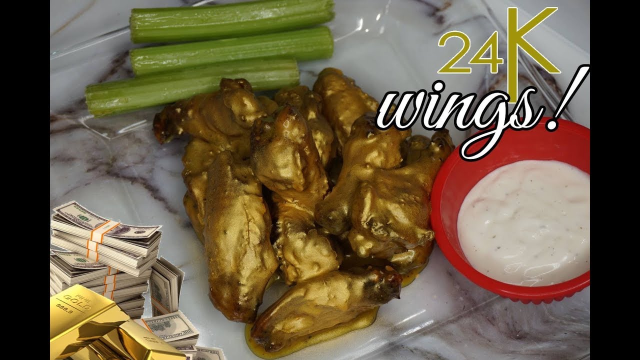 HOW TO MAKE 24K Gold Chicken Wings $1000 | Air Fryer