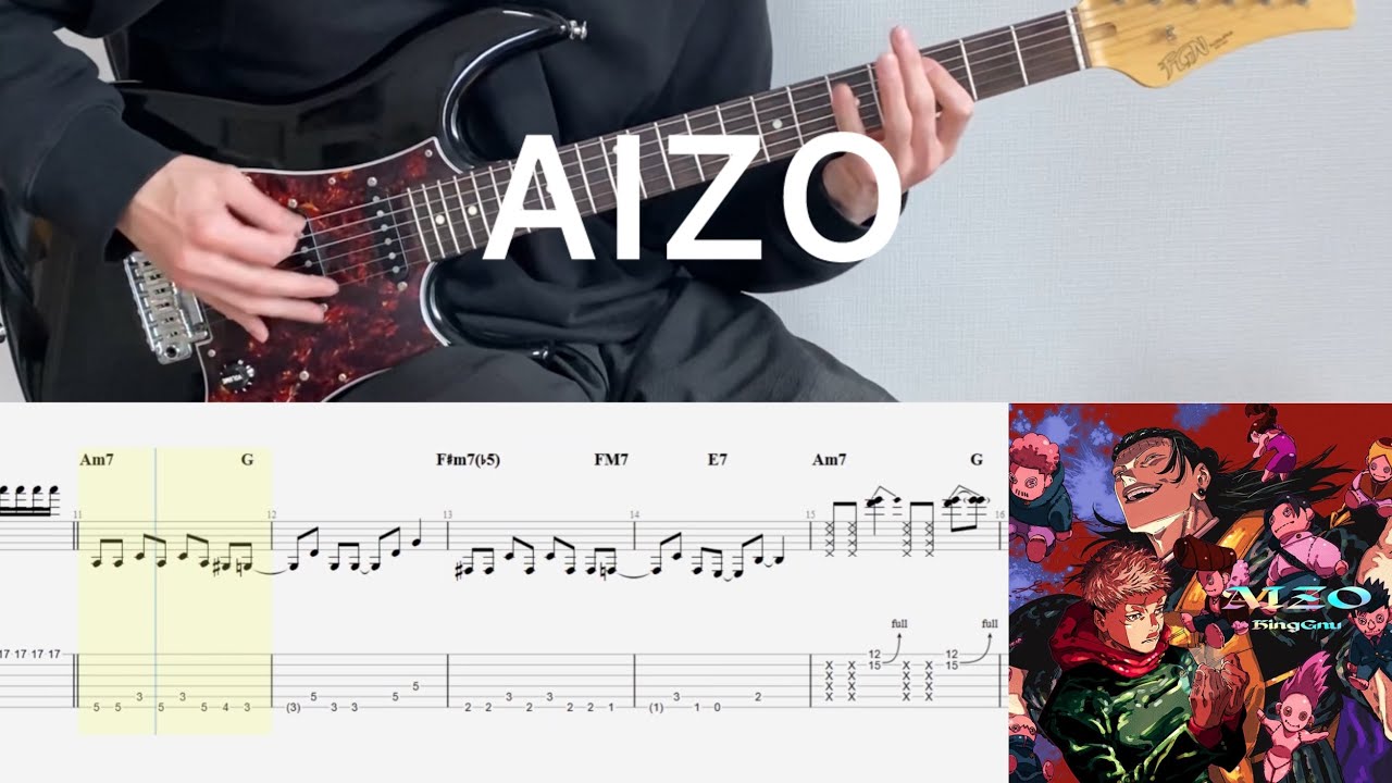 Jujutsu Kaisen Season 3 OP - AIZO (guitar cover with tabs & chords)