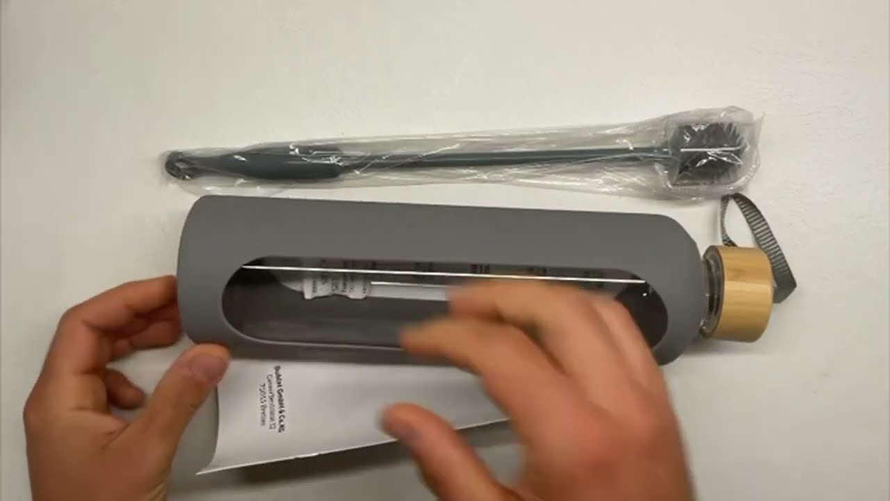 Amalindo Borraccia in vetro da 1 l, Design gradevole e ben progettata, pulizia del vetro resistenza