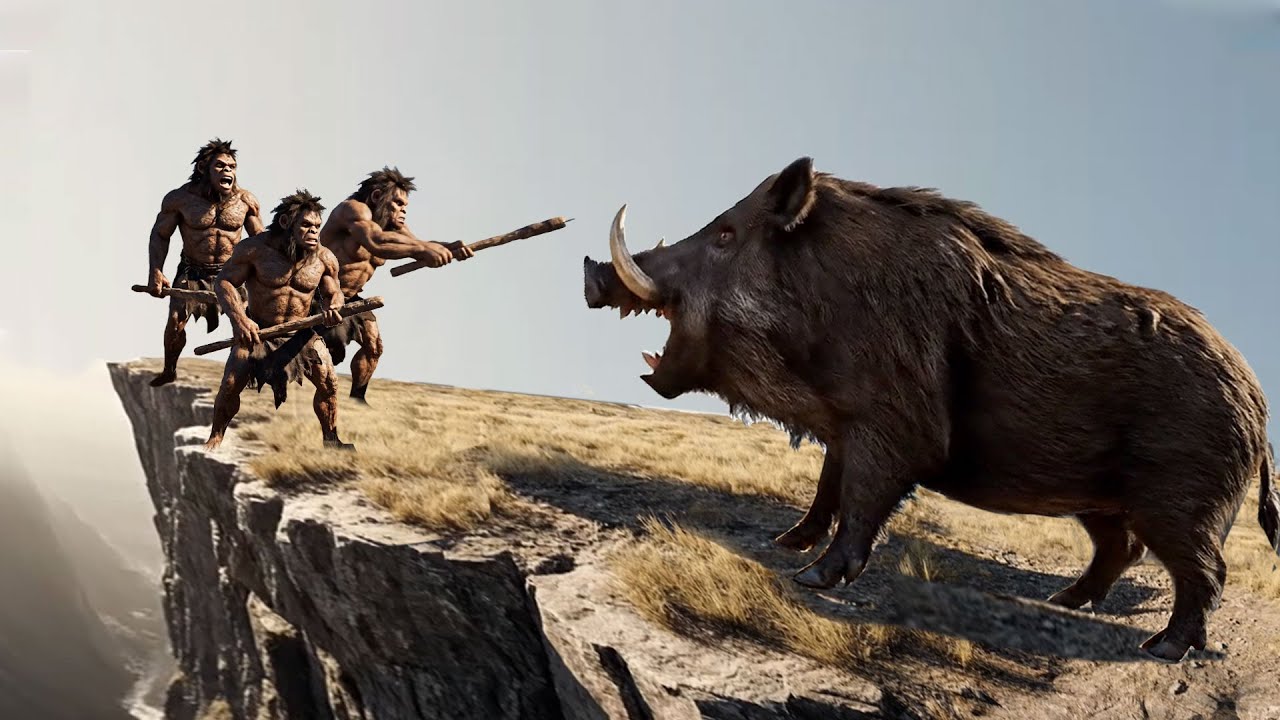 Life 3.2 million years ago | How Daring Homo Habilis Were to Destroy Dangerous GIANT WILD BOARS