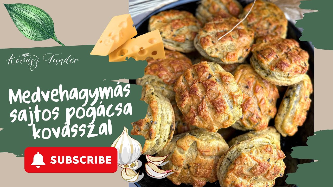 🍃 Kov&aacute;szos medvehagym&aacute;s-sajtos pog&aacute;csa recept