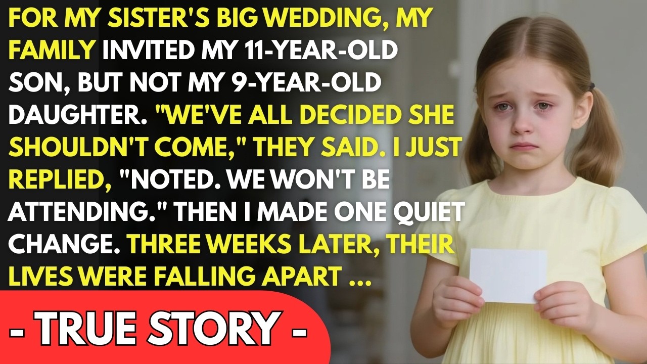 My 9 year old daughter was BANNED from my sister’s big wedding but they did invite my son…