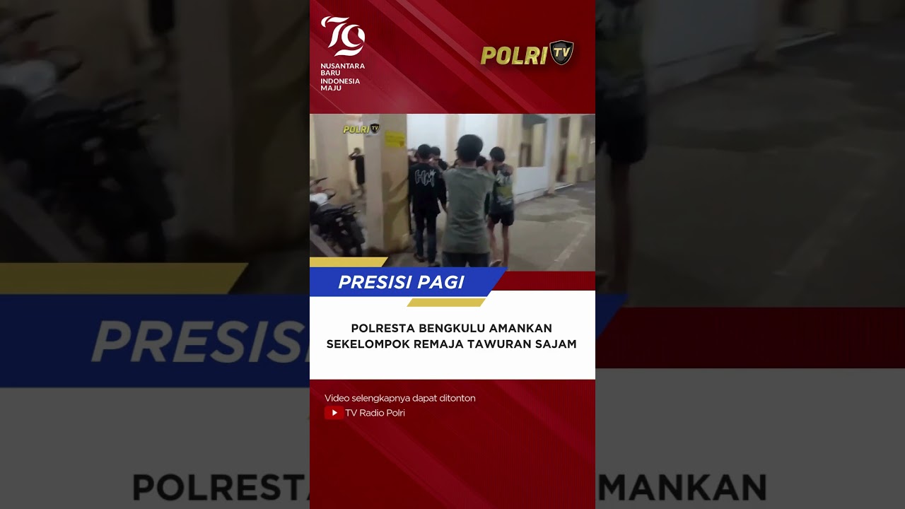 POLRESTA BENGKULU AMANKAN SEKELOMPOK REMAJA TAWURAN SAJAM