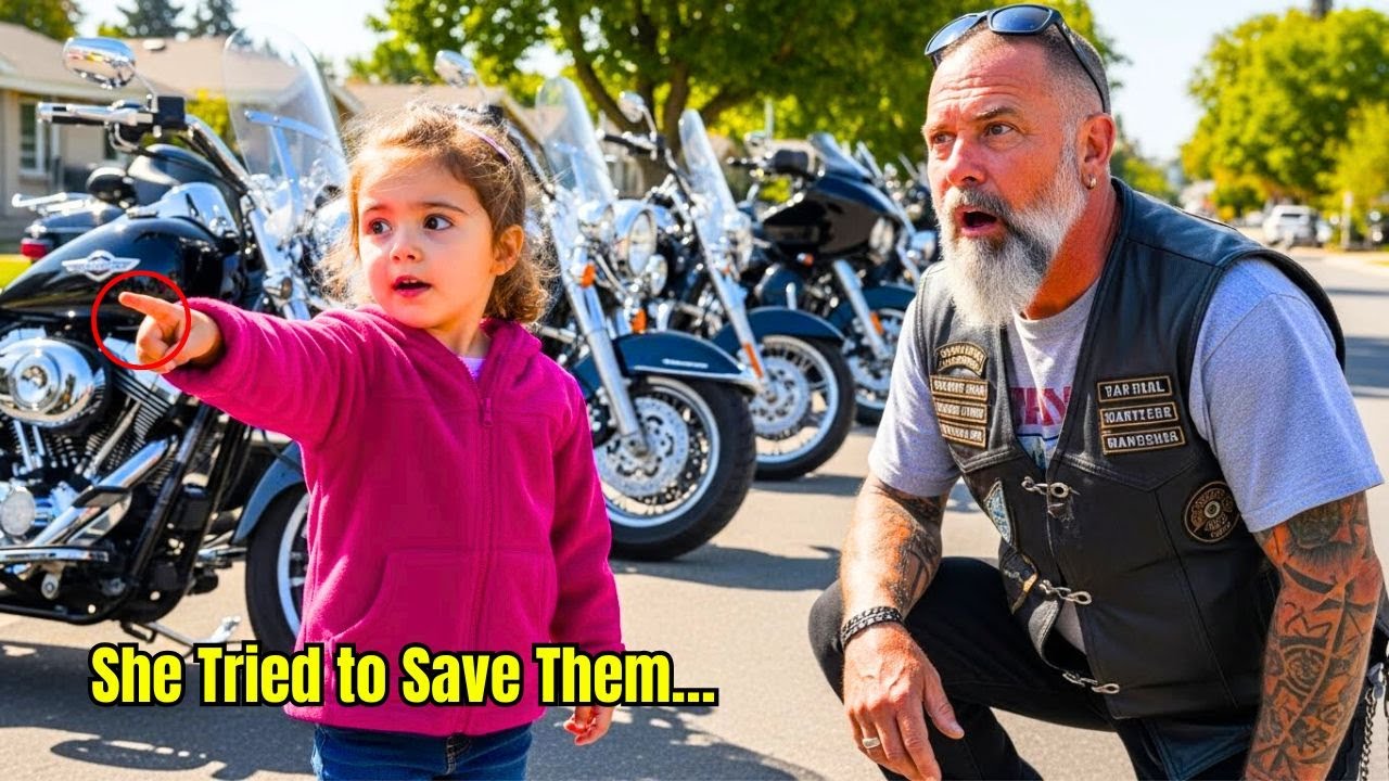 “Little Girl Warns Biker Gang… What They Found Under Their Motorcycles