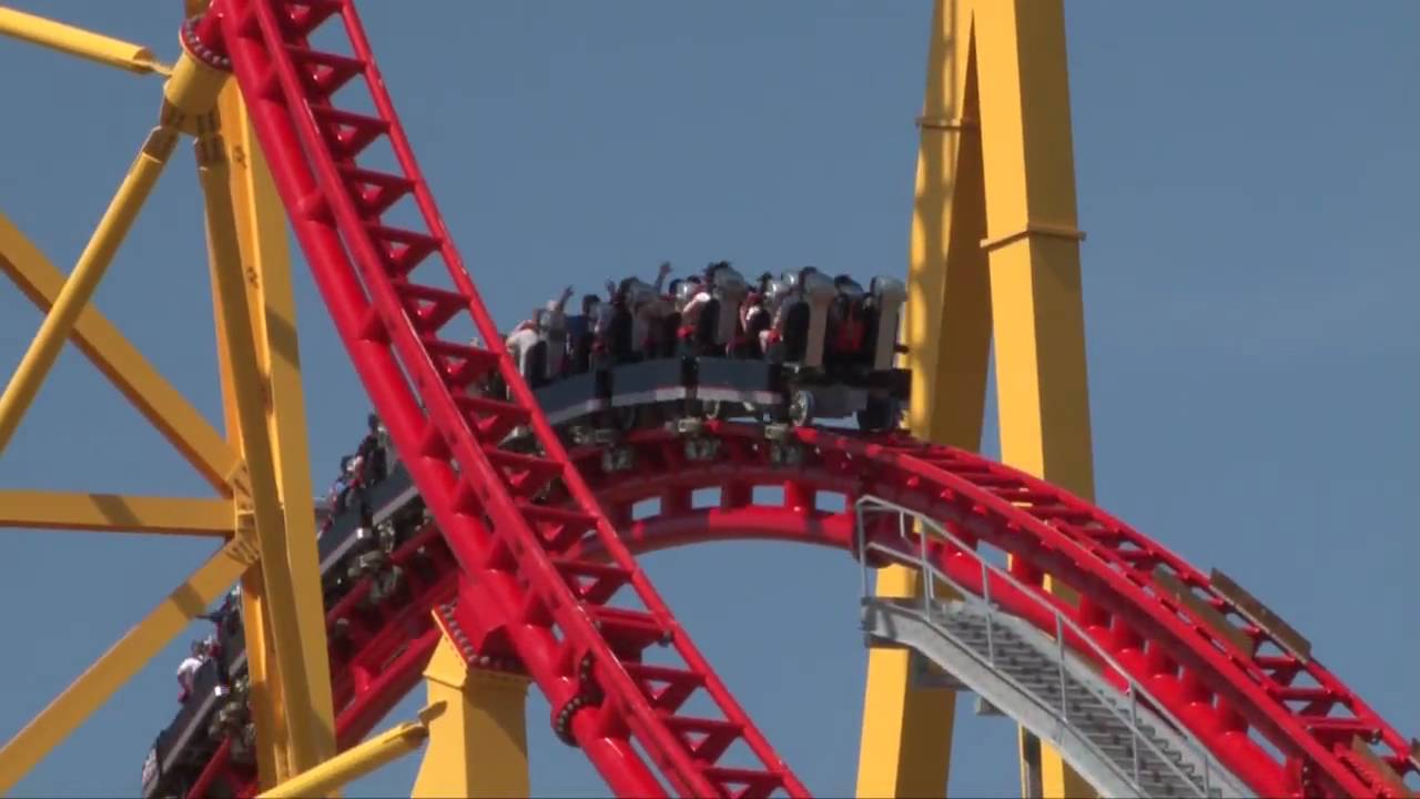 Intimidator 305 Roller Coaster Offride Shots HD First Drop Kings Dominion Aerial View