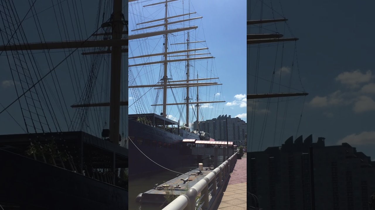 Boarding the Moshulu old sailing ship docked in Philly