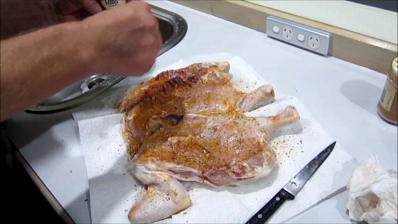 Cooking a flat chicken on the Weber Q
