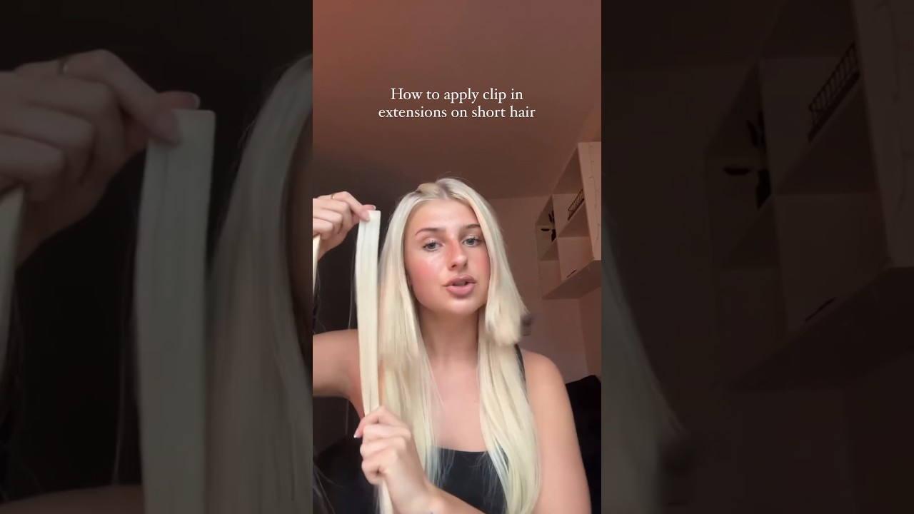 How to blend clip in hair extensions on short hair? Tips for blunt cut bob #clipins #blondehair