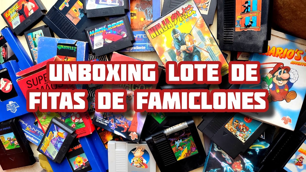 UNBOXING LOTE DE FITAS DE FAMICLONES - PHANTOM SYSTEM, TOP GAME, BIT SYSTEM, RAPOSINHA E ARGEVISION