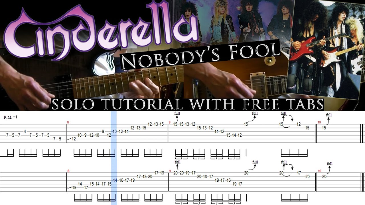 Cinderella - Nobody's Fool guitar solo lesson (with tablatures and backing tracks)