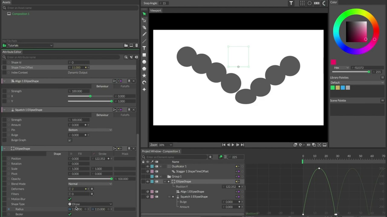 Feature | Create a procedural bouncing ball animation in Cavalry.