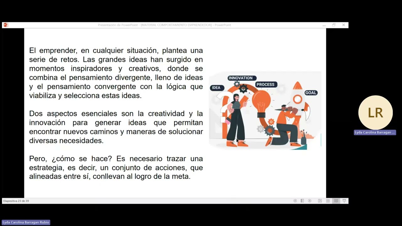 GRABACION Transversal Emprendimiento TERCERA Sesión en Línea AA3  Experimentar la capacidad creativa
