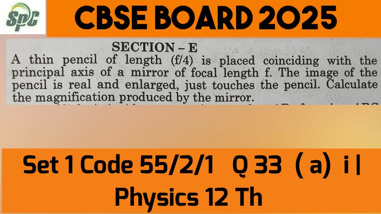 Q 33 A thin pencil of length f/4 is placed coinciding with the principal axis of a mirror of focal l