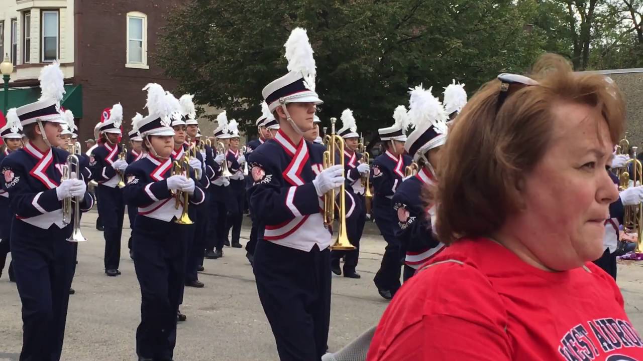 West Aurora Illinois High School Marching Band. Grundy County Cornfest Parade 2016