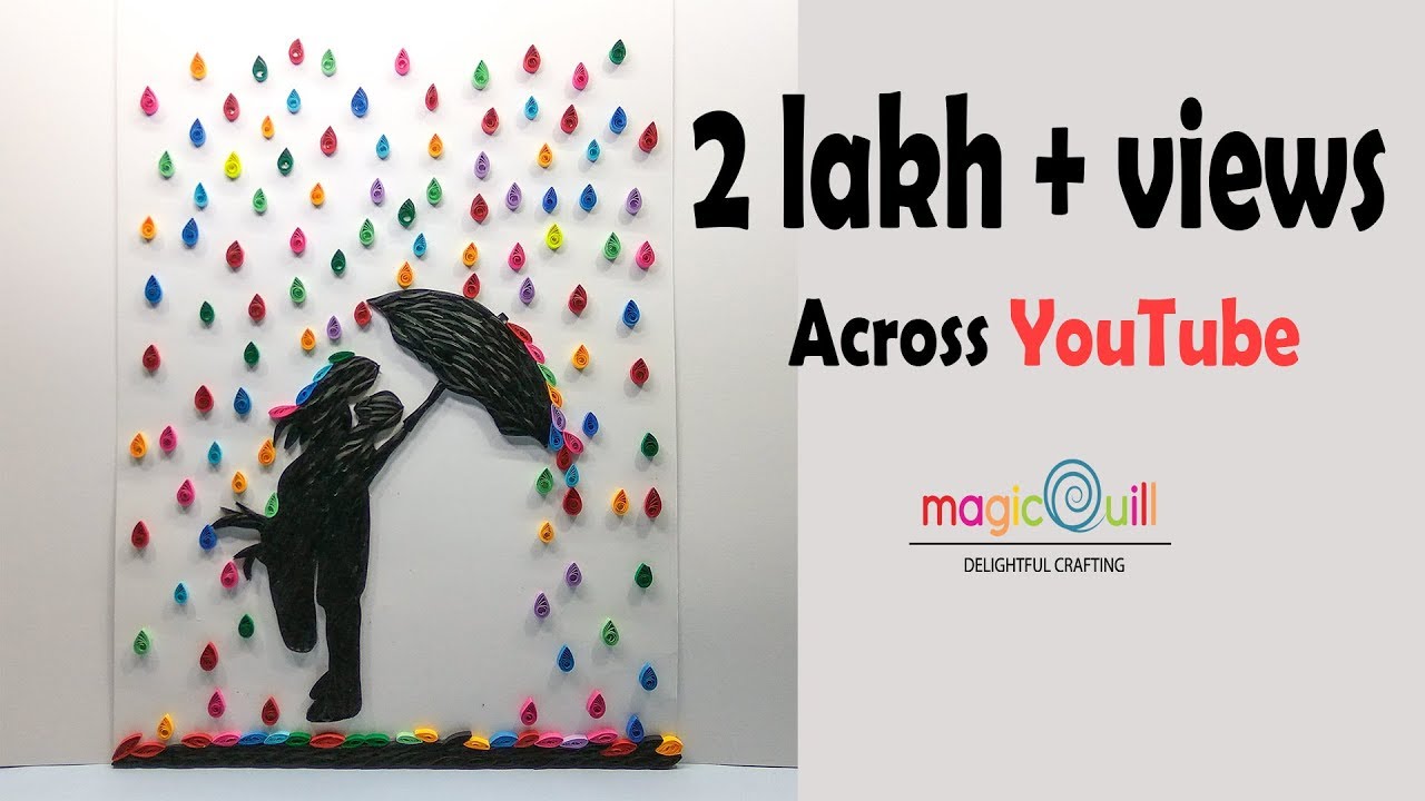 Quilled Couple In Rain Wall Art | Magic Quill