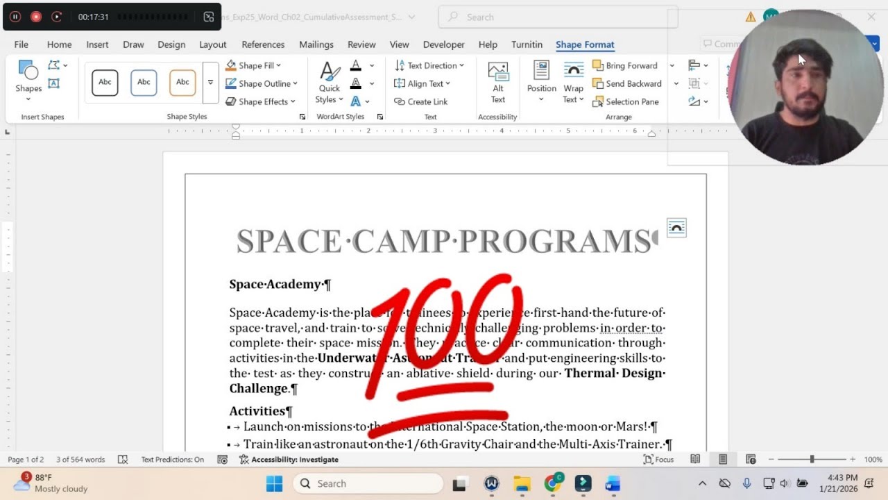 Exp25_Word_Ch02_CumulativeAssessment - Space | Word Chapter 2 Grader Cumulative – Space #exp25_excel