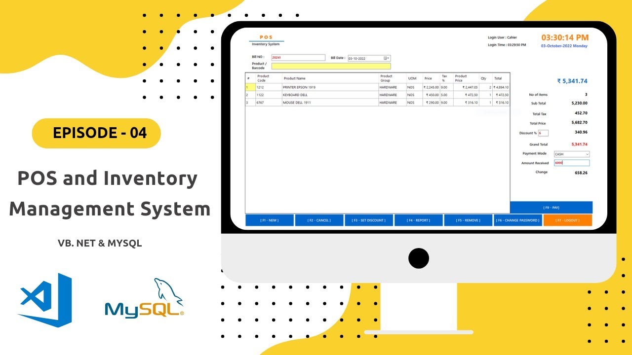 POS and Inventory Management System in VB.NET and MySql database - Part 4 | VB.NET Tutorial