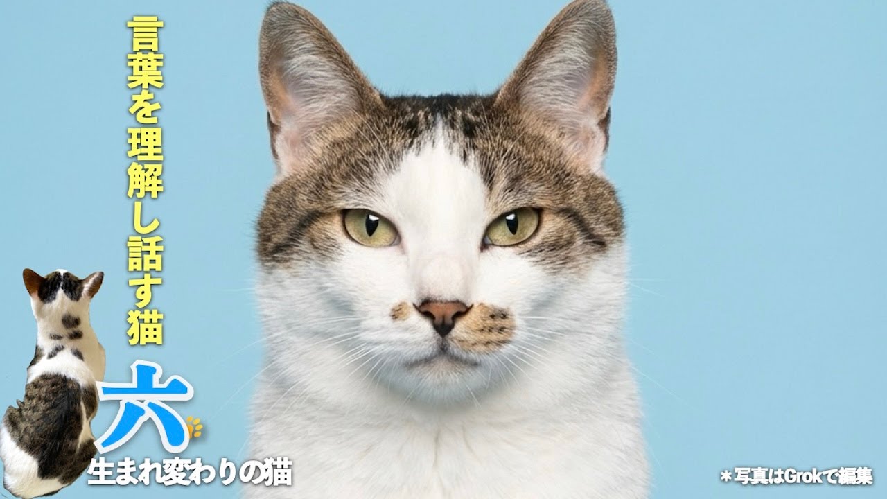【優しい猫】言葉を理解して、しゃべる猫の六と夫婦の親子の様な日常。最後に「おまけ」画像も | [生まれ変わりの猫] 六