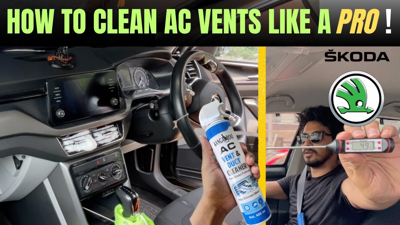 Car AC Coil and Vents Cleaning | Car AC service at Home | Kangaro Car AC Foam Cleaner | Skoda Kushaq