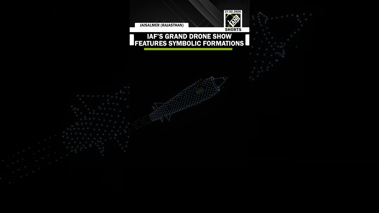 Indian Air Force conducts drone show at Pokhran Air-to-Grand Range, features symbolic formations