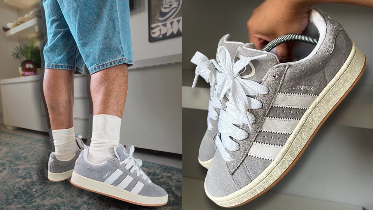 Adidas Campus 00s Серо-белые | обзор и на ногах