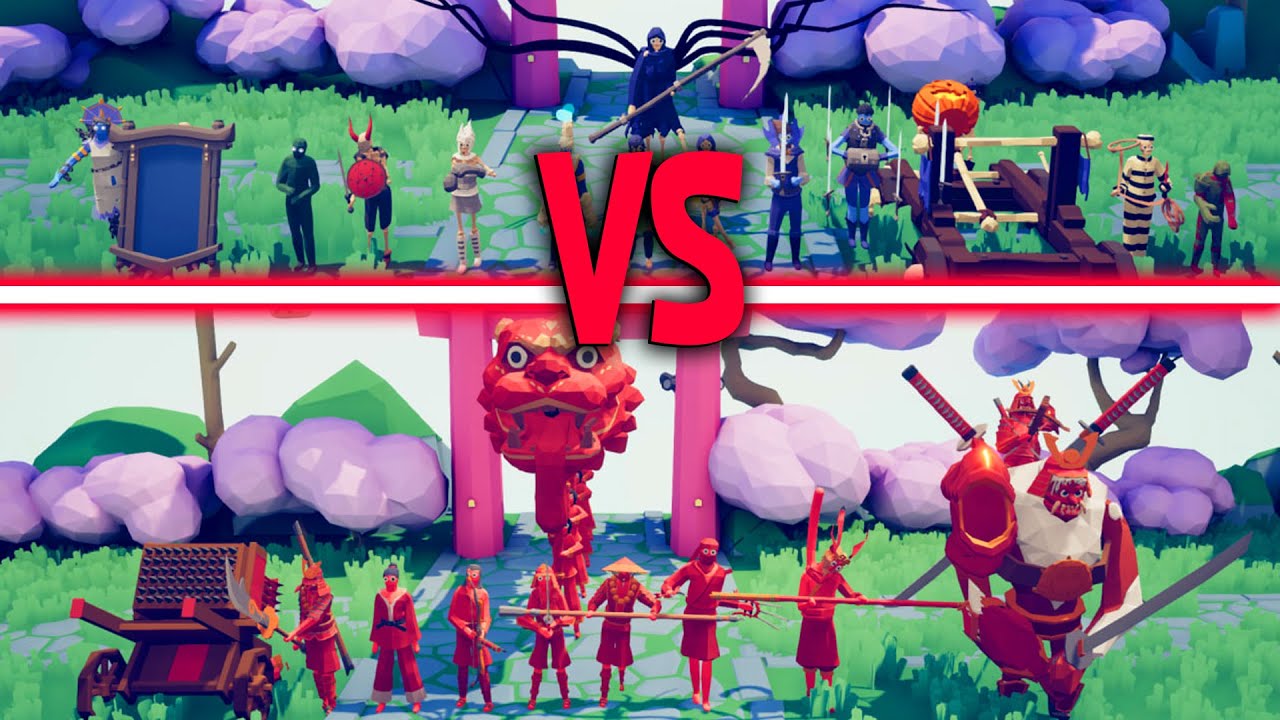 MEGA DYNASTY TEAM vs DLC SPOOKY TEAM - Totally Accurate Battle Simulator | TABS