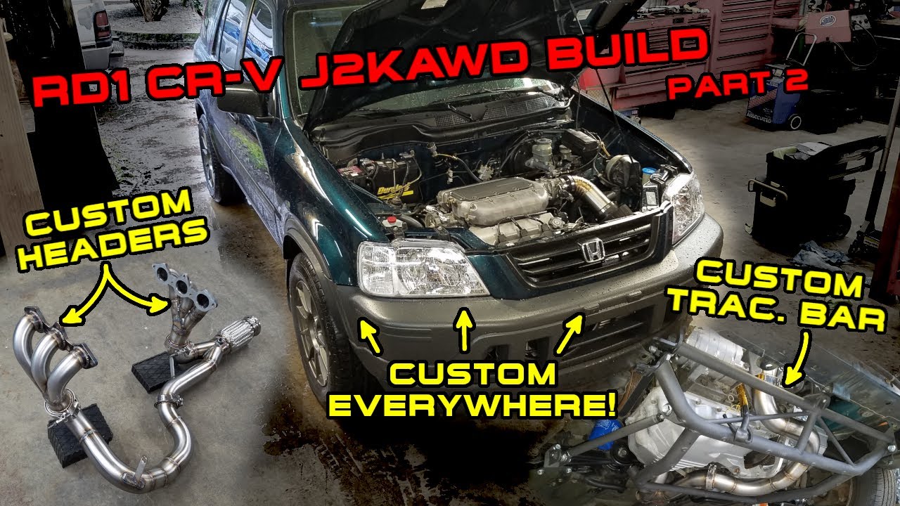 RD1 CR-V J2KAWD Build 2 - Fabrication Madness, Headers, Traction Bar, Shifter, J32A First Start