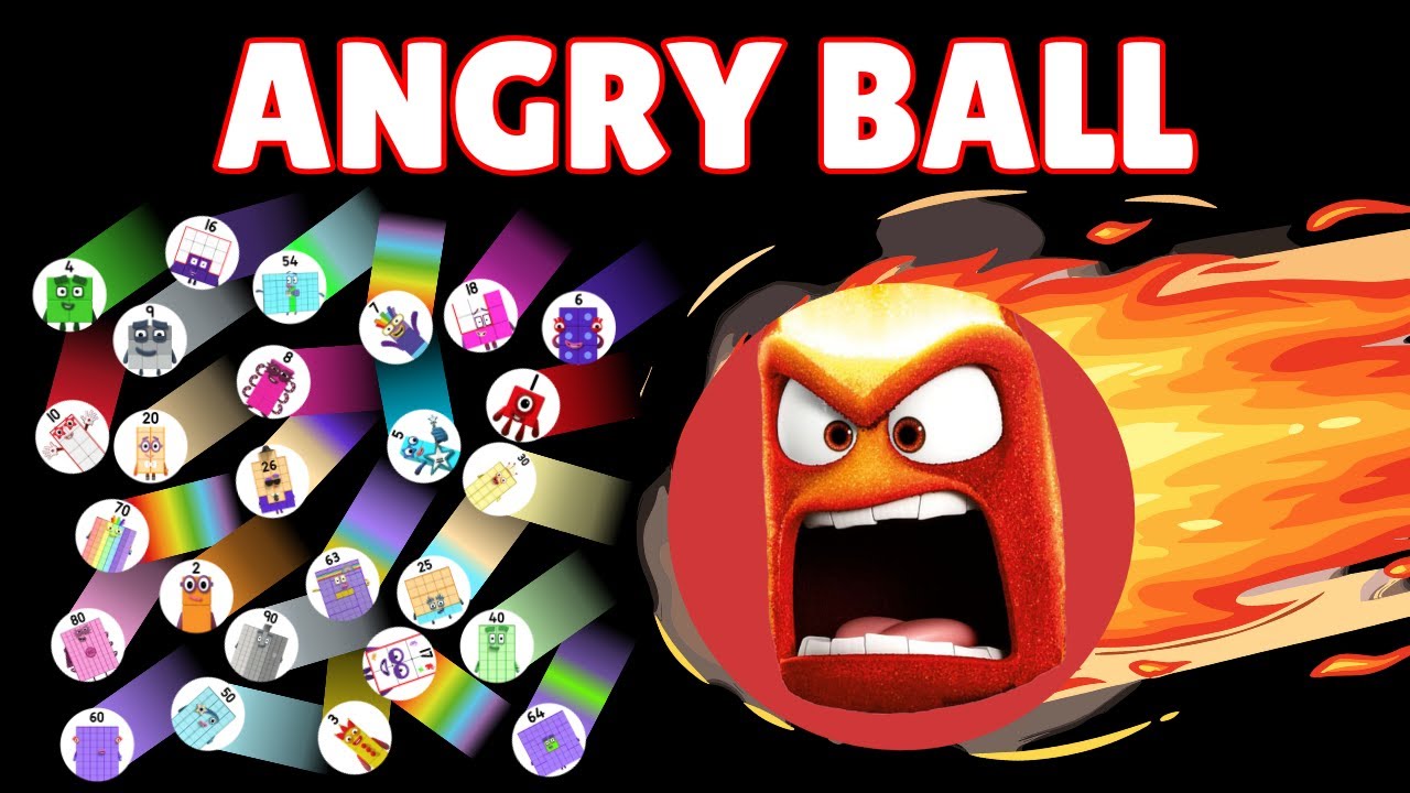 Angry Ball VS 50 Numberblocks Marble Race