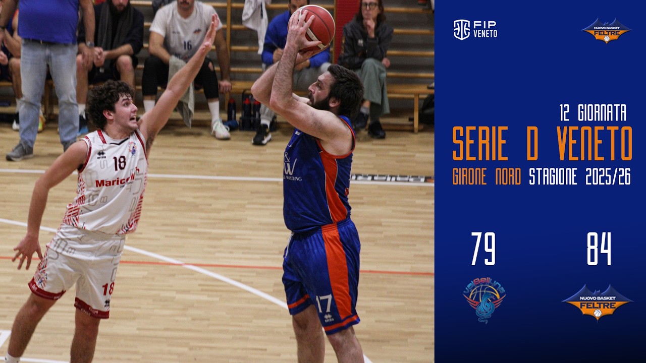 Valbelluna vs Nuovo Basket Feltre  79-84; 12 giornata di andata DR1 Veneto Girone Nord 2025/2026