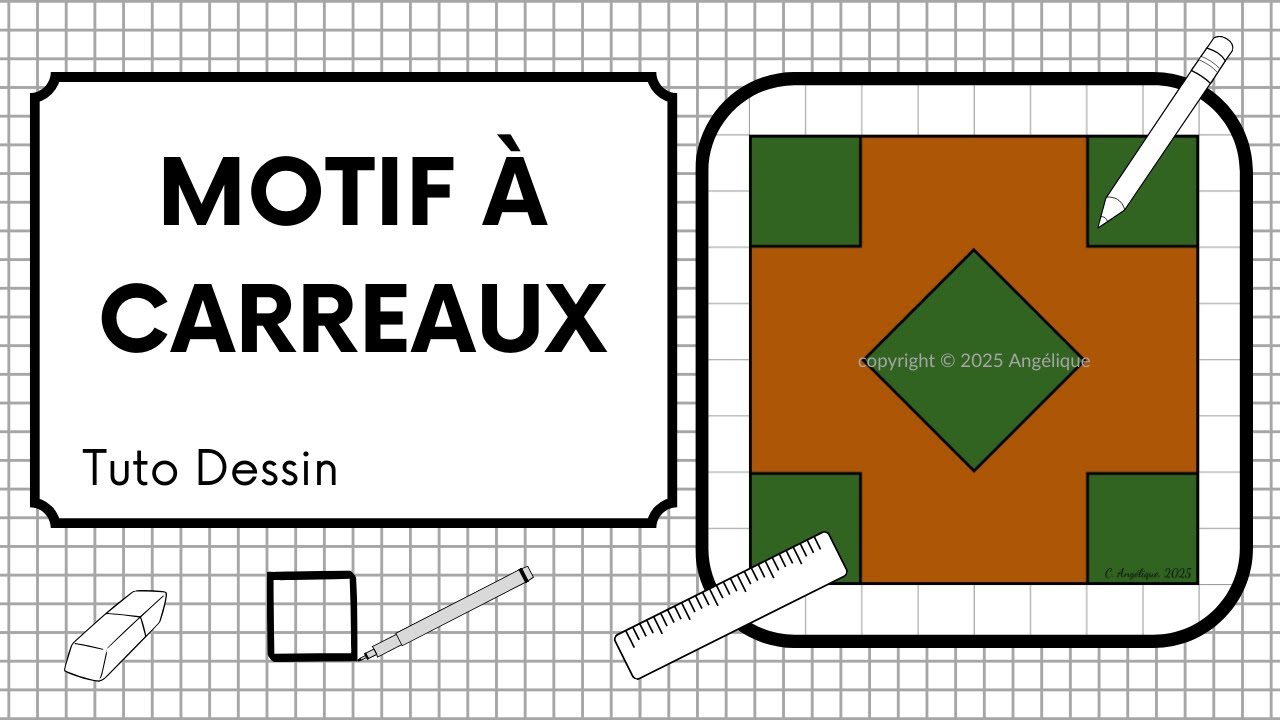 📏 Comment Dessiner un Motif &agrave; Carreaux [TUTO Dessin G&eacute;om&eacute;trique 132]