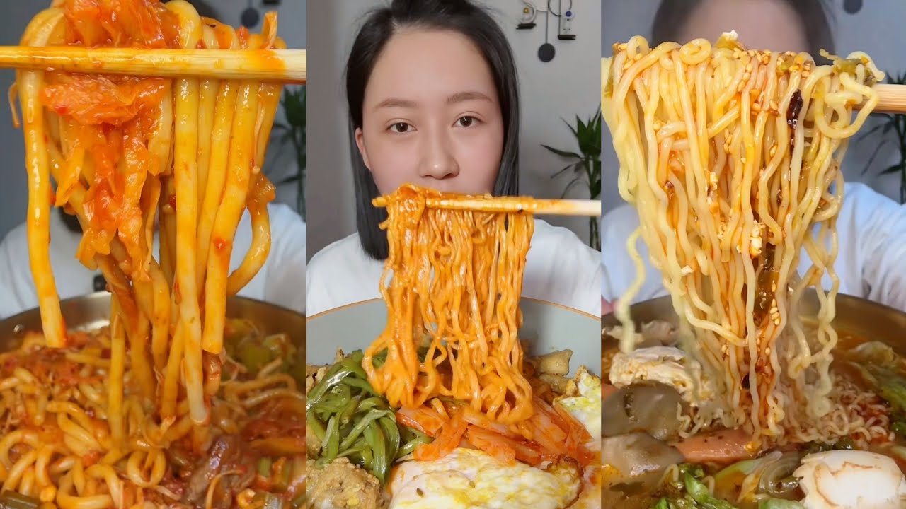 ASMR Spicy Eating Mukbang Chinese Food Noodles | ASMR/EATING 중국먹방!
