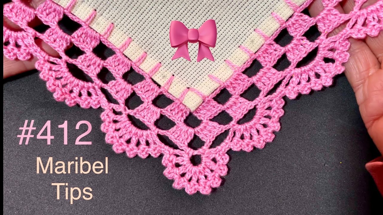Aprende a TEJER  esta puntilla f&aacute;cil de vuelta y vuelta  🎁Tutorial paso a paso 🧶# 412