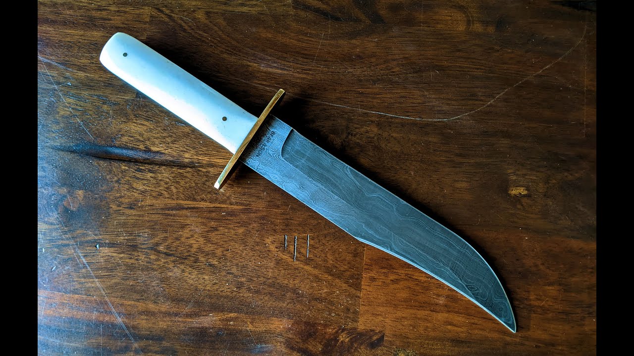 Bear and Son American Bowie: Damascus and Bone