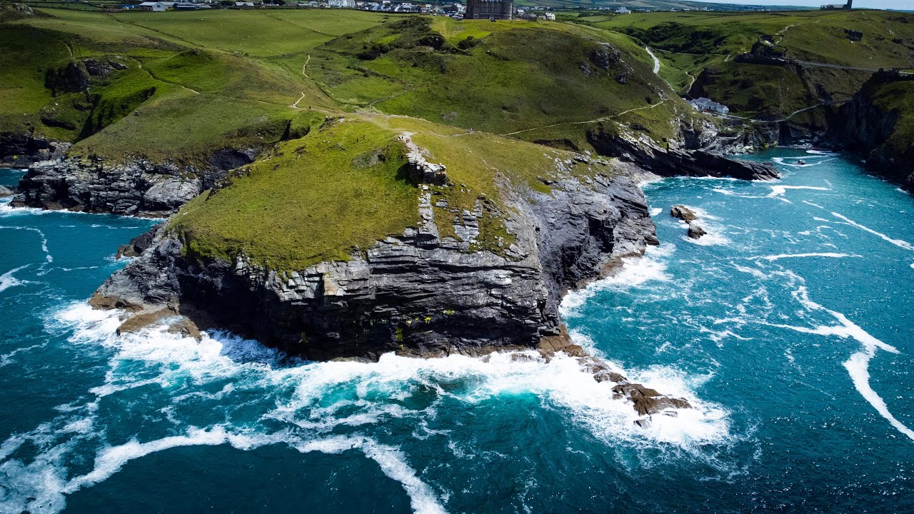 Merlin's Cave, Tintagel, Cornwall 4K Video
