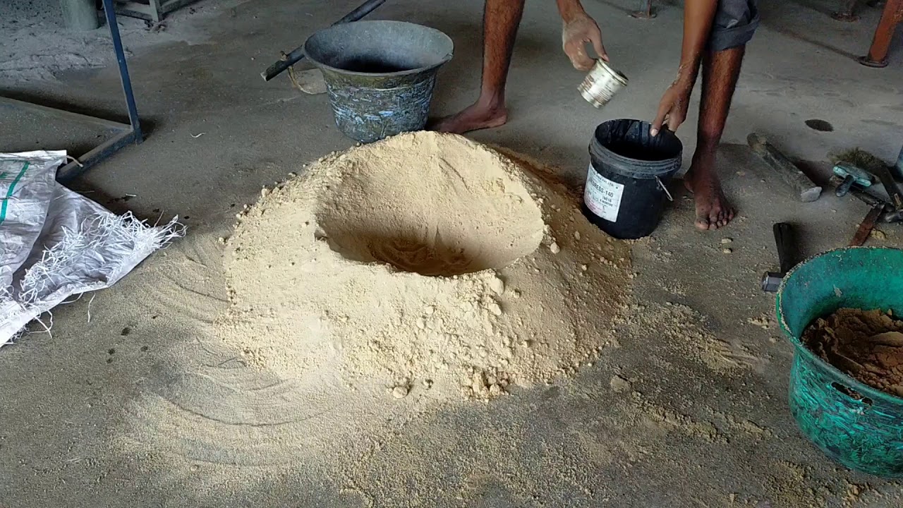 making of sand core - sand mixing process