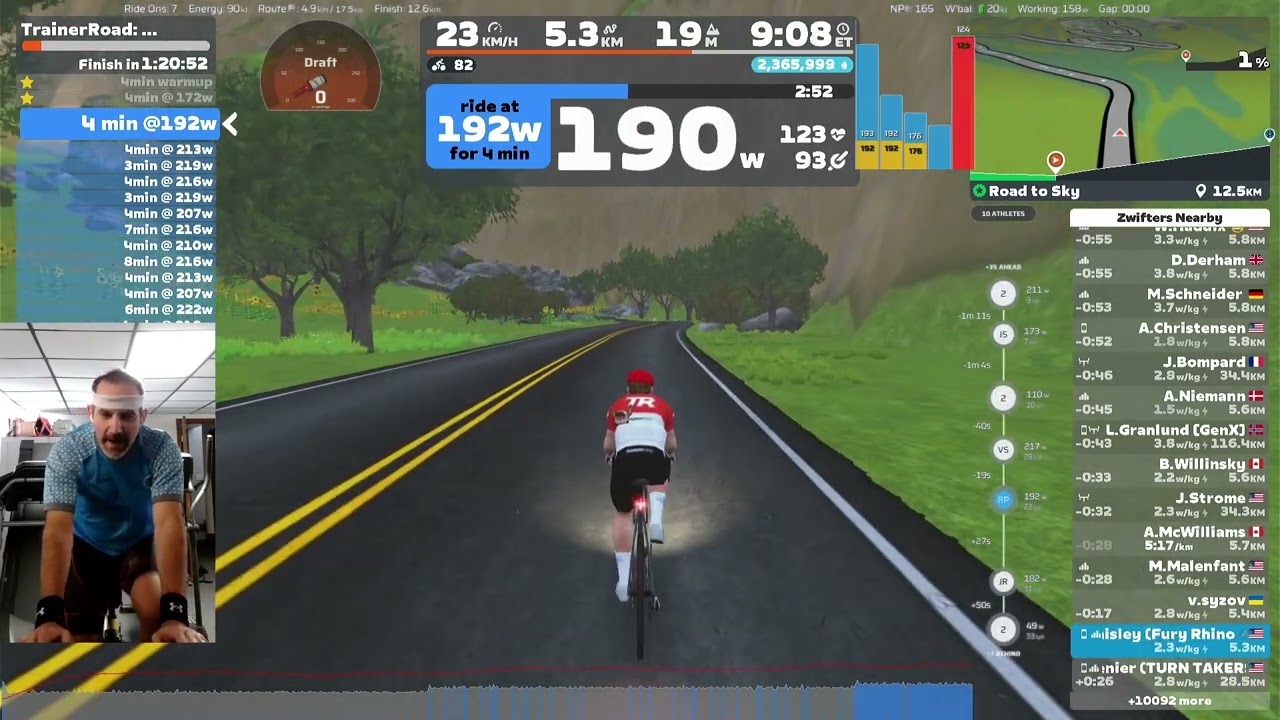 Trainer Road Workout Phoenix-3 on Road to the Sky