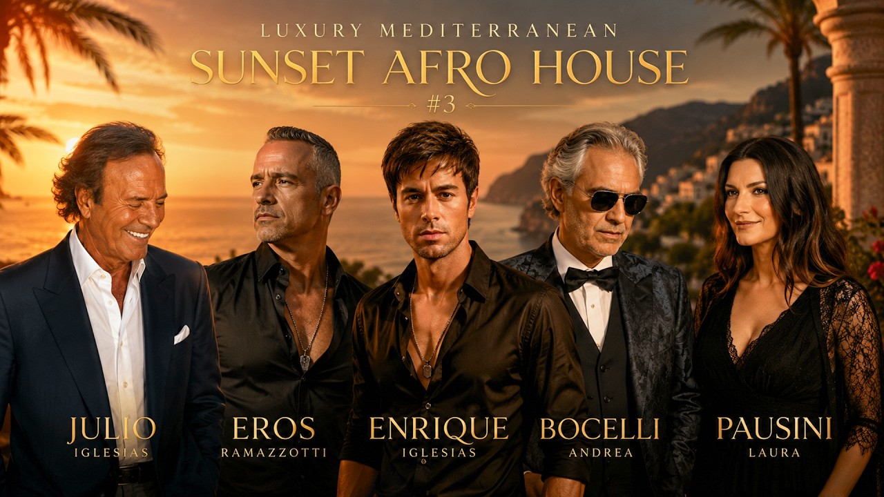 Julio Iglesias, Eros, Enrique, Bocelli & Pausini Style - Luxury Mediterranean Sunset Afro House #3