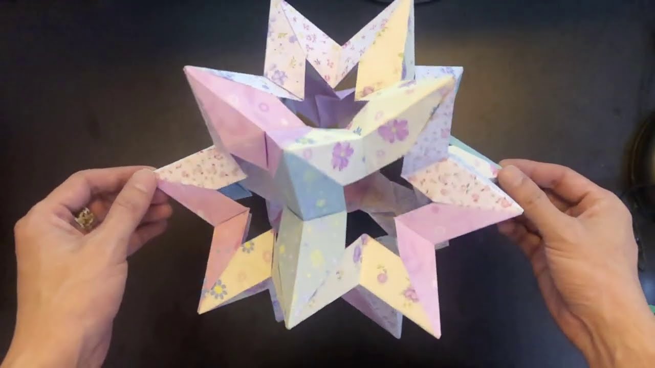 Origami Star ball Kusudama - Quả cầu Sao(cover)