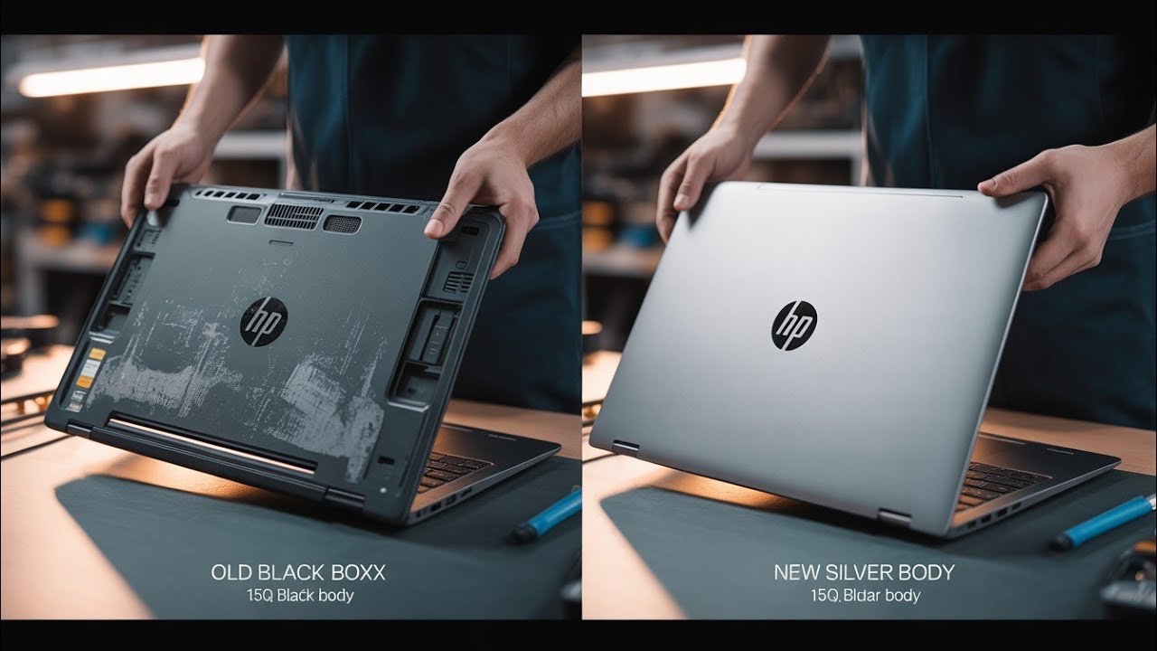 HP Laptop 15q-bu0xx Full Body Change | Black to Silver Body Replacement | Complete  video.#shorts 