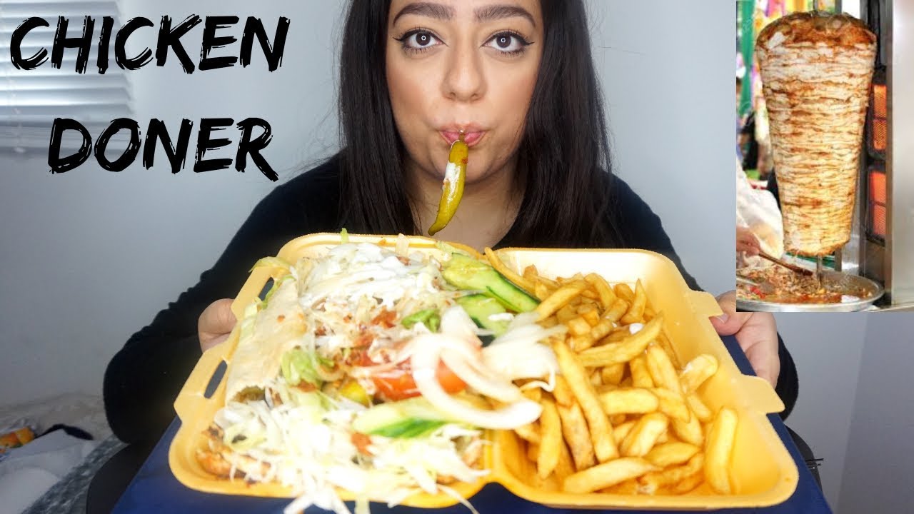 CHICKEN DONER KEBAB AND FRIES MUKBANG | SAVAGE EATING