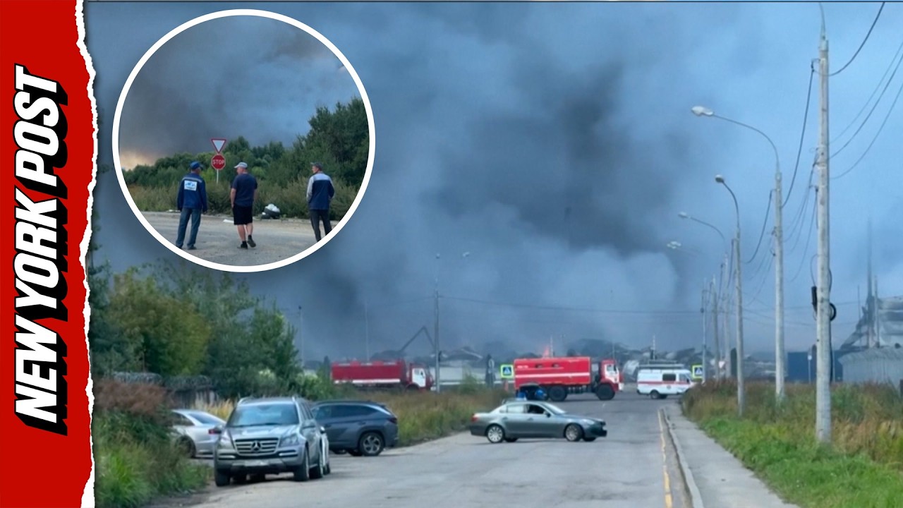 Massive Fire Rips Through Wildberries Warehouse Following Ukrainian Drone Attack, Moscow