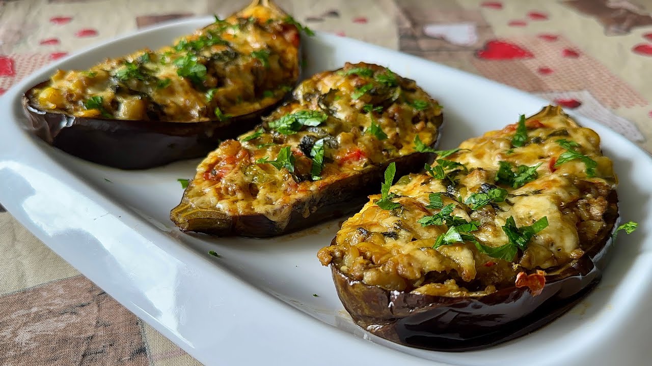 Если вы никогда не пробовали запеченные фаршированные баклажаны таким способом, попробуйте!