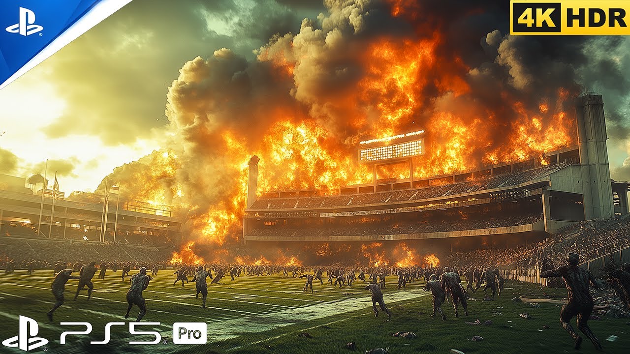 STORM OF ZOMBIES ATTACK ATTACKED STADIUM (PS5 PRO) Immersive Realistic ULTRA Graphics (4K 60FPS HDR)
